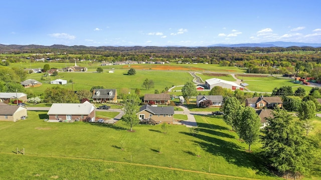 aerial view with a mountain view