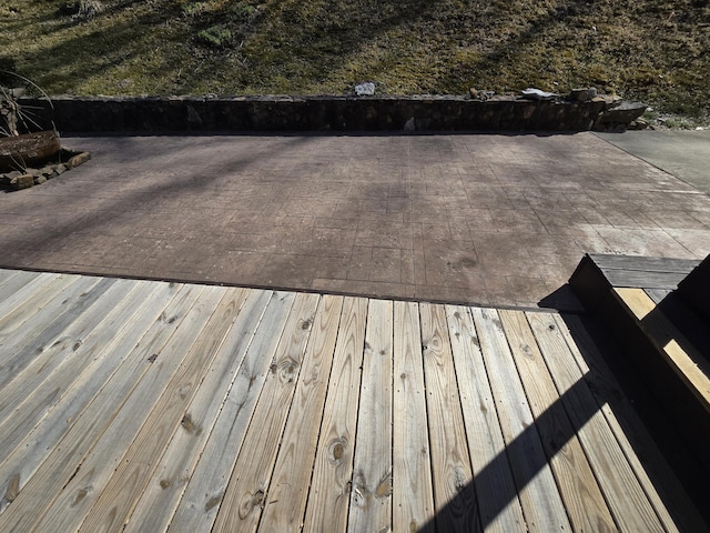 view of dock with a patio