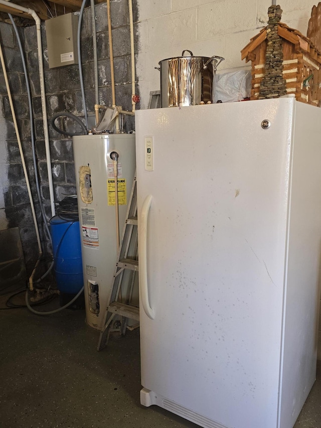 utility room with gas water heater