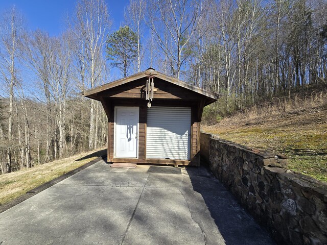 view of shed