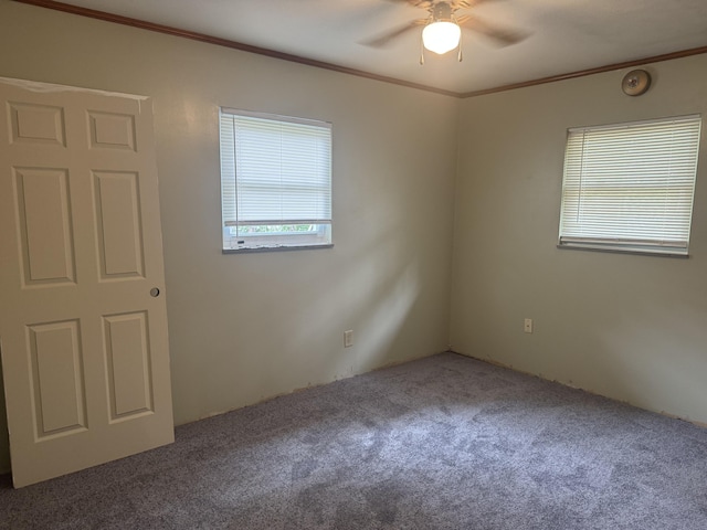 838 Pineridge Rd, Dandridge, TN 37725 - carpeted spare room featuring a ceiling fan and crown molding