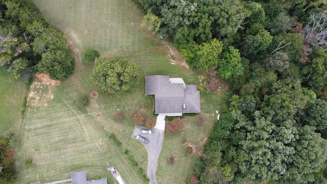 drone / aerial view with a rural view