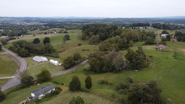 aerial view featuring a rural view