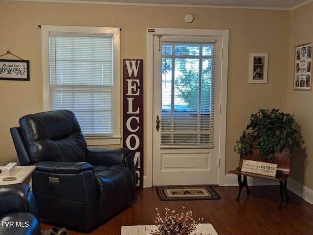 doorway featuring dark hardwood / wood-style flooring