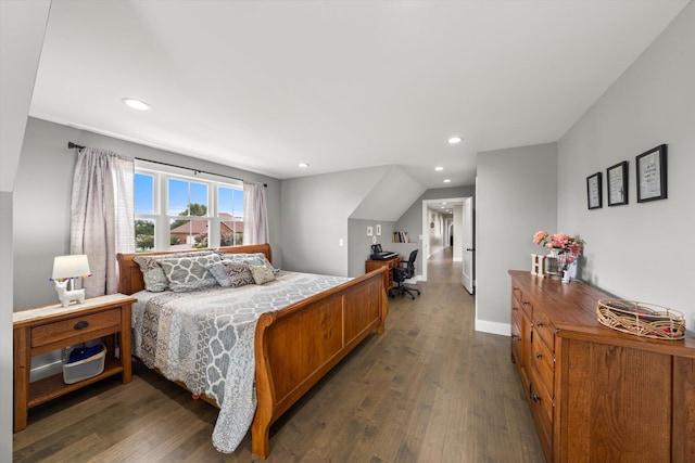 bedroom featuring dark hardwood / wood-style floors