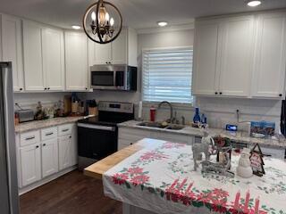2115 Eastview Ave, Jefferson City, TN 37760 - kitchen featuring white cabinets, appliances with stainless steel finishes, and sink