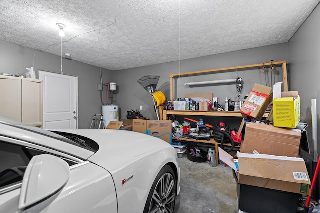 garage with water heater