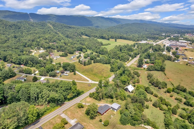 drone / aerial view with a mountain view