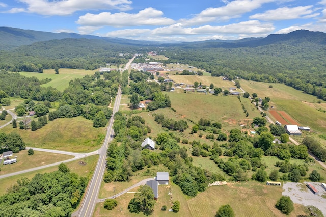 bird's eye view with a mountain view