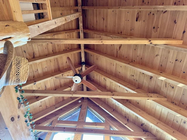 details featuring beamed ceiling and wooden ceiling