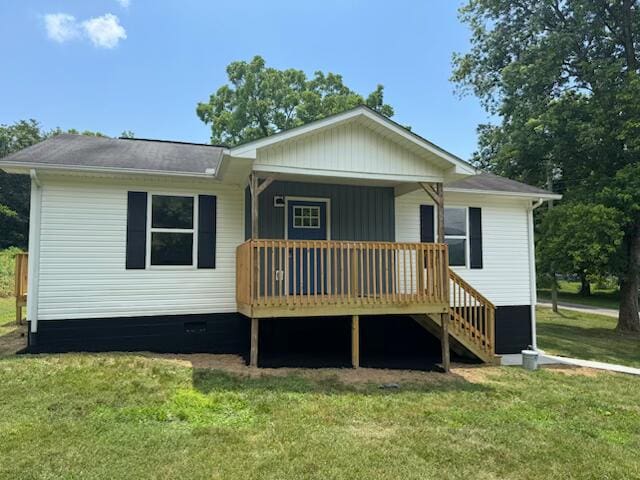 126 Double Cave Rd, Rutledge, TN 37861 - view of front of property with a front yard, covered porch, and stairs