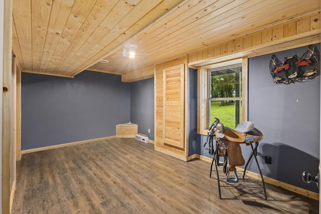 7868 Saint Clair Rd, Whitesburg, TN 37891 - below grade area with wood ceiling, wood finished floors, and baseboards