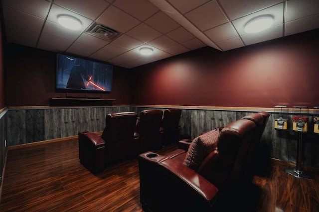 118 Luxury Ln, Dandridge, TN 37725 - cinema room with wood finished floors, a paneled ceiling, and wainscoting