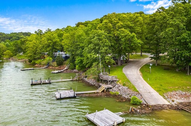 1370 Flat Woods Rd, Dandridge, TN 37725 - dock area featuring a water view and a wooded view