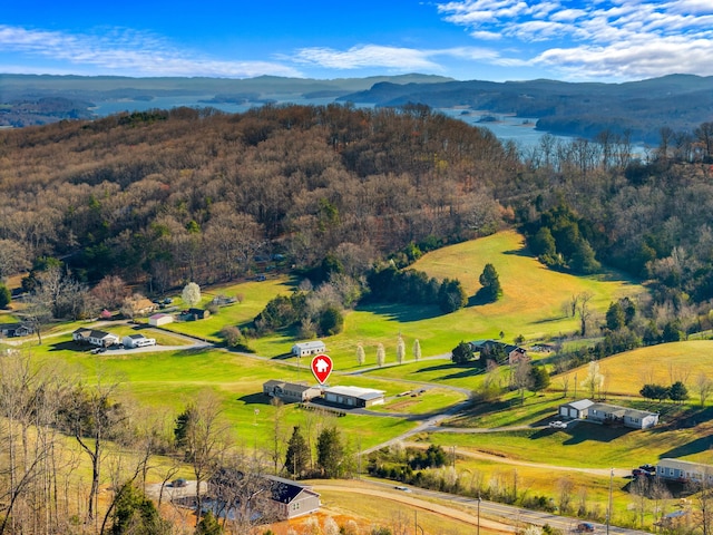 2115 Rambling Rose Ln, Jefferson City, TN 37760 - bird's eye view with a rural view, a wooded view, and a mountain view