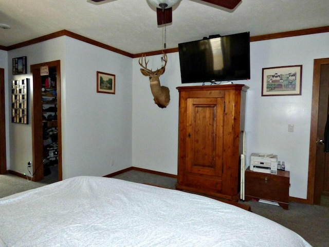 2115 Rambling Rose Ln, Jefferson City, TN 37760 - carpeted bedroom with baseboards, ornamental molding, and ceiling fan