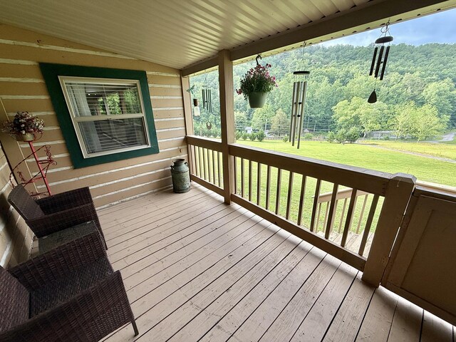 3500 Poor Valley Rd, Rutledge, TN 37861 - wooden deck with a yard and a wooded view