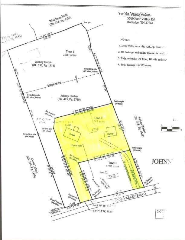 3500 Poor Valley Rd, Rutledge, TN 37861 - survey map / technical document with property parcel outlined
