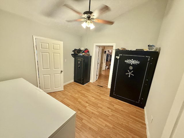 3500 Poor Valley Rd, Rutledge, TN 37861 - bedroom with light wood-type flooring, baseboards, and a ceiling fan