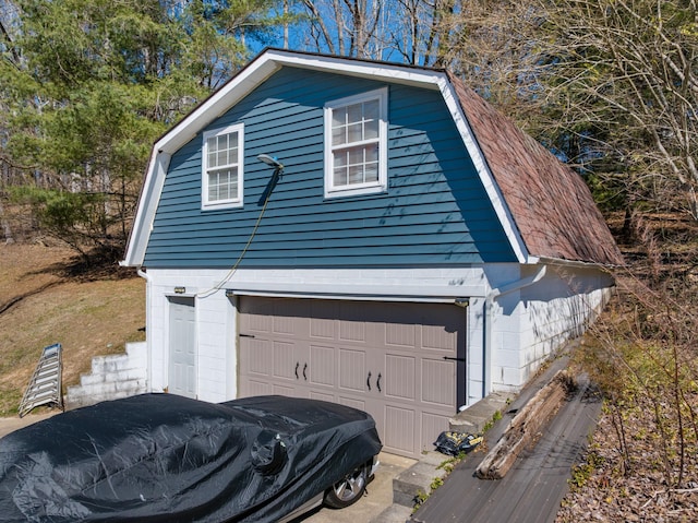 view of garage