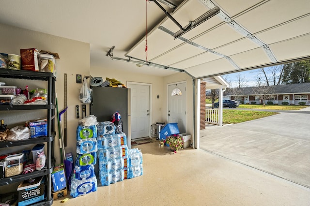 view of garage