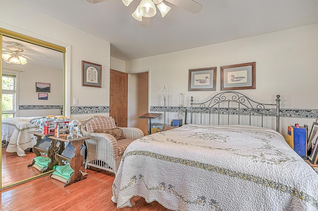 310 Par Ln, Greeneville, TN 37743 - bedroom featuring ceiling fan, wood finished floors, and a closet