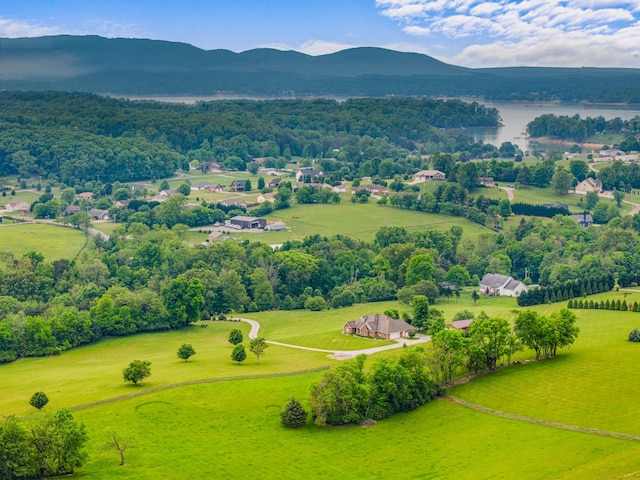 aerial view featuring a mountain view