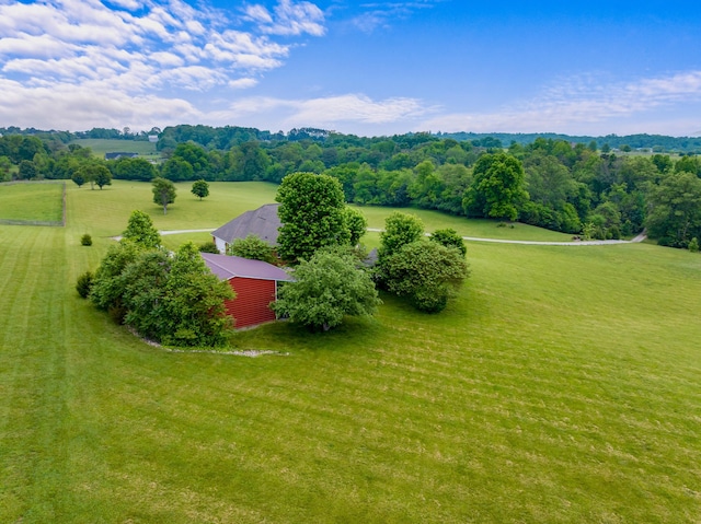 bird's eye view with a rural view