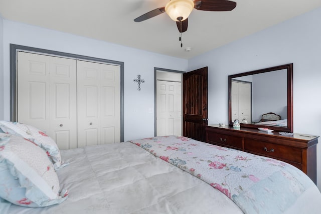 bedroom featuring a ceiling fan