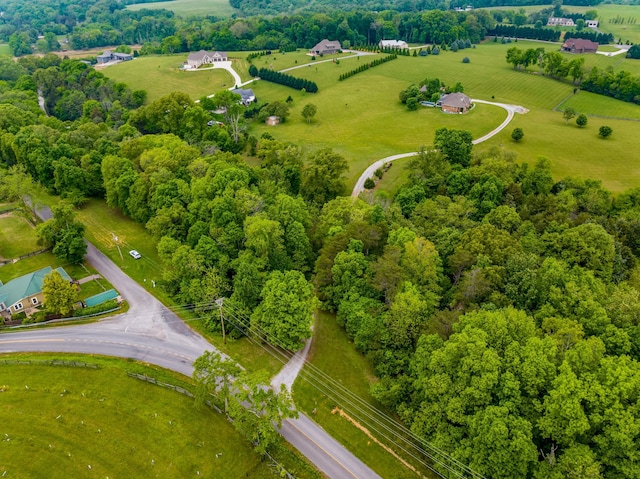 aerial view featuring a rural view