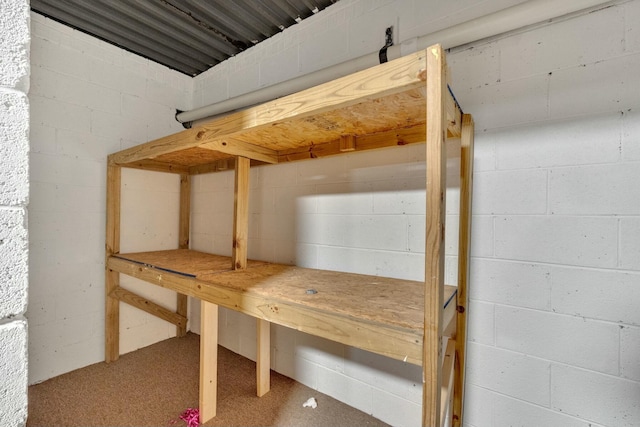 view of storage area