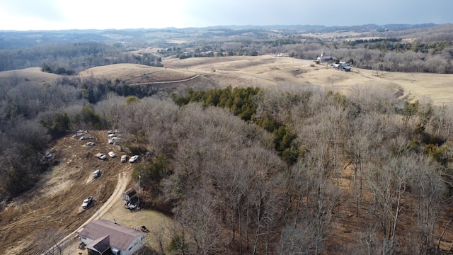 drone / aerial view with a rural view