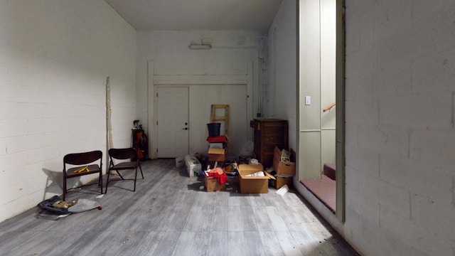 miscellaneous room with light wood-type flooring