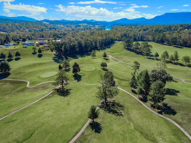 drone / aerial view featuring a mountain view