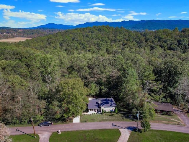 drone / aerial view with a mountain view