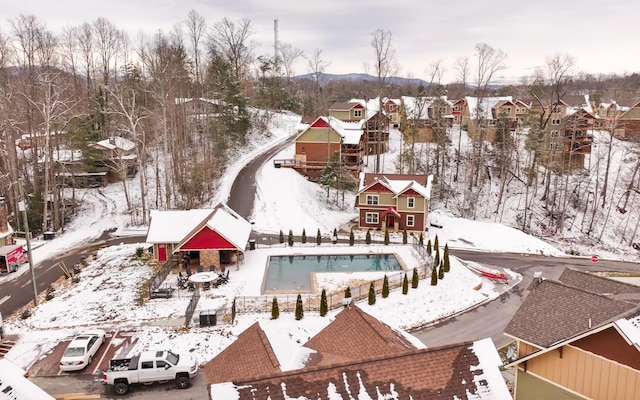 view of snowy aerial view