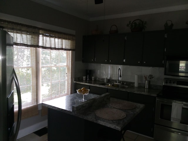 59/57/TR1 Spring Creek Rd, Dandridge, TN 37725 - kitchen with appliances with stainless steel finishes, a sink, dark cabinetry, and healthy amount of natural light