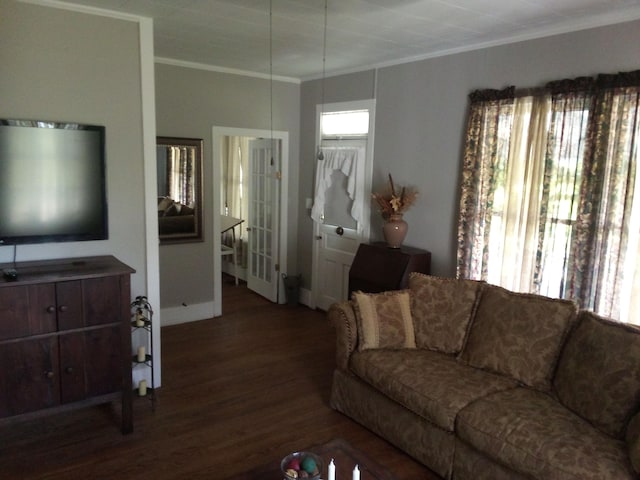 59/57/TR1 Spring Creek Rd, Dandridge, TN 37725 - living room featuring wood finished floors, crown molding, and baseboards