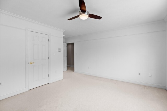 1647 Talon Ct, Talbott, TN 37877 - unfurnished bedroom with crown molding, light colored carpet, ceiling fan, and baseboards