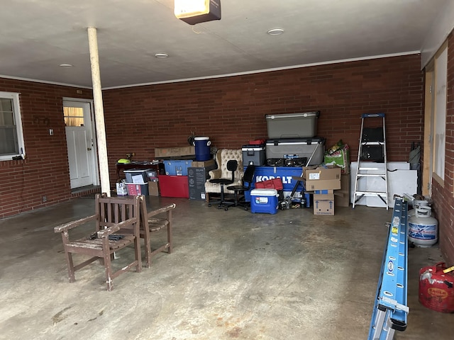 garage featuring a garage door opener