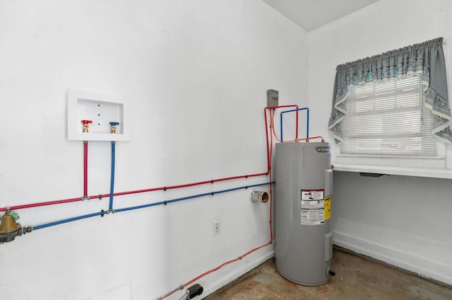 utility room featuring electric water heater