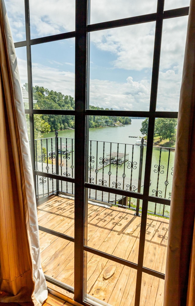 balcony with a water view