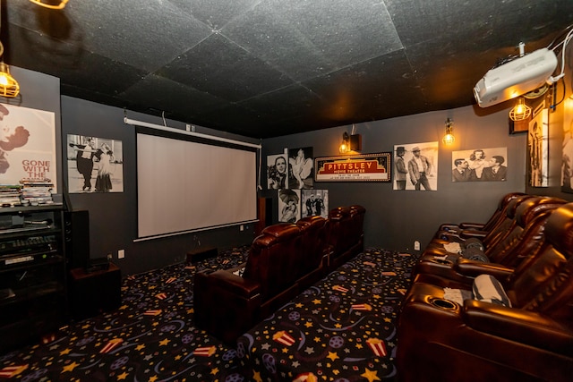 view of carpeted cinema room