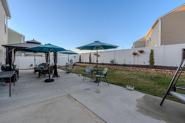 825 Greene Meadow Dr, Talbott, TN 37877 - view of patio / terrace with outdoor dining area and a gazebo