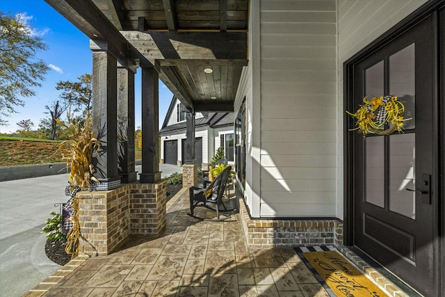 view of patio with covered porch