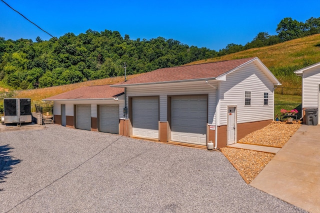 view of garage