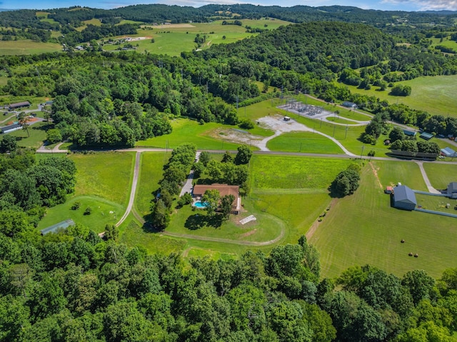 aerial view featuring a rural view