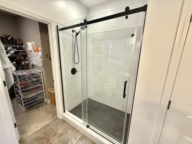 full bathroom with a shower stall