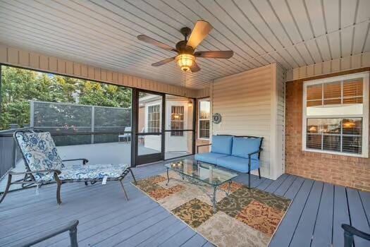 784 Constitution Dr, Jefferson City, TN 37760 - wooden deck with ceiling fan