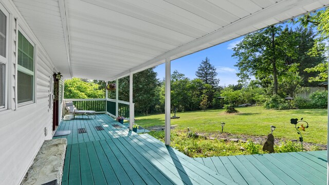 261 Buzzard Roost Rd, Bulls Gap, TN 37711 - wooden deck with a yard and view of scattered trees